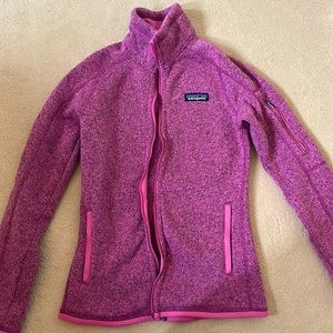 Pink full zip Patagonia sweater jacket